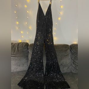 Black sequin romper/jumpsuit